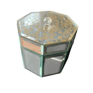 ✨ Vintage Tahari Home Beveled Mirrored & Crystal Jewelry Keepsake Box ✨